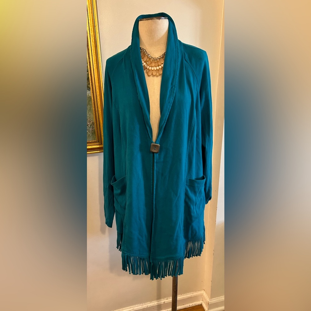 Bashara Lesser almost new one button closure unlined jacket pockets SZ XL